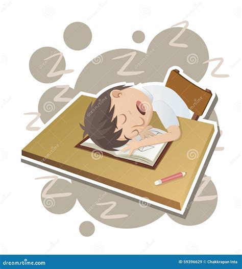 Student Sleeping In Classroom Stock Vector Illustration Of Learn
