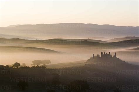 Podere Belvedere And Misty Hills At Sunrise Val Dorcia San Quirico D