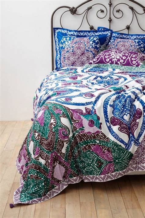 3pc New Anthropologie Bedding Isla King Size Duvet Reversible And Two