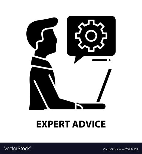 Expert Advice Icon Black Sign Royalty Free Vector Image