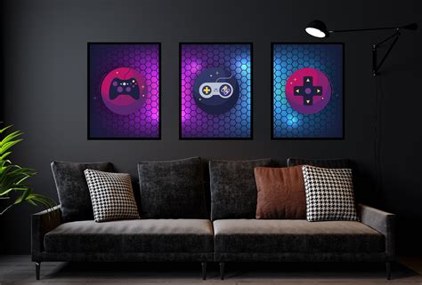 Set Of 3 Gaming Posters Gaming Print Video Game Decor Video Etsy