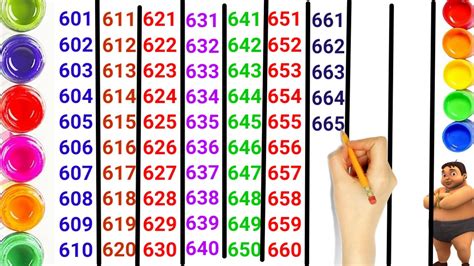 Lets Enjoy Colourful Counting From 601 To 700 Learn Counting Numbers