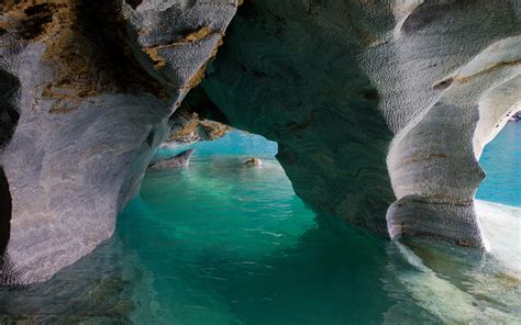 Nature Landscape Cave Chile Lake Turquoise Water Cathedral Erosion