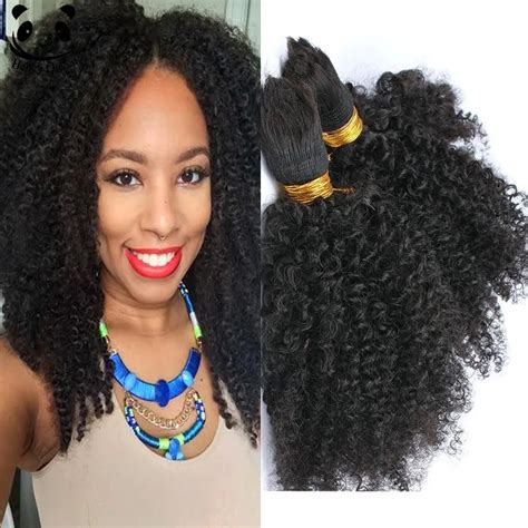 Human Braiding Hair Bulk No Weft Afro Kinky Bulk Hair For Braiding Mongolian Afro Kinky Curly