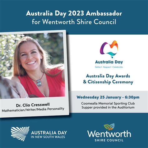Australia Day 2023 Ambassador Announcement Wentworth Shire Council