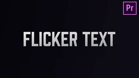 Alternatively, open the texttemplate.prproj project file included with the sample files. Adobe Premiere Pro TEXT FLICKER effect tutorial - FAST ...