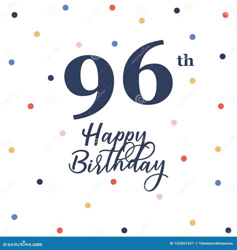 Happy 96th Birthday Stock Vector Illustration Of Glittering 162061551