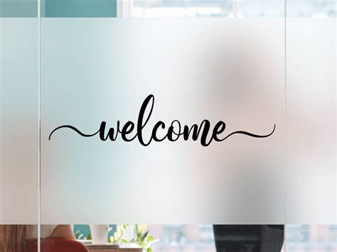 Welcome Sign Office Front Door Wall Decal Living Room Wall Etsy