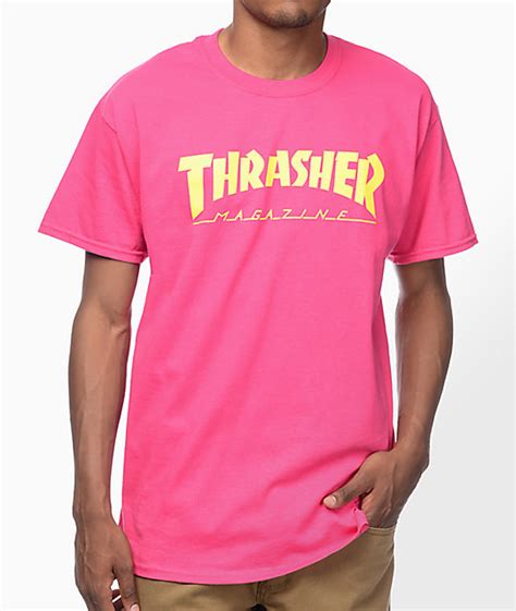 Thrasher Magazine Logo Pink T Shirt