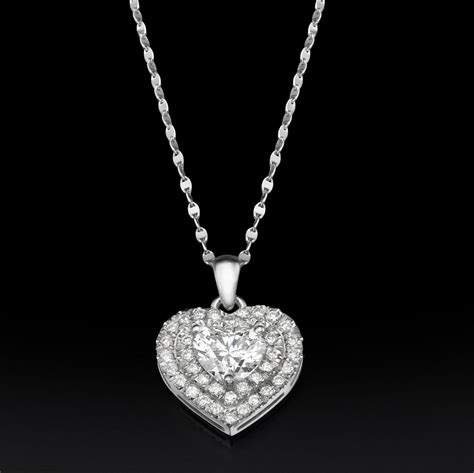 Certified Vs Necklace Heart Shape Diamond Women 1 Carats Pendant 18k