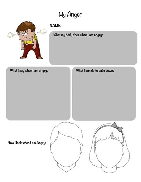 Anger Worksheets Elementary School Counseling Anger