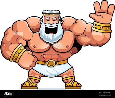 A Cartoon Illustration Of Zeus Waving Stock Vector Image And Art Alamy