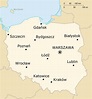 Map of Poland cities: major cities and capital of Poland