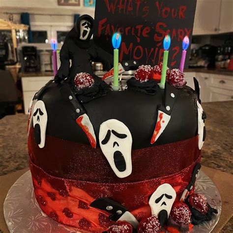 Ghostface Cake Scream Birthday Cake For Horror Fans Halloween Cakes