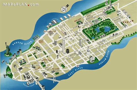 Manhattan Tourist Map See Map Details From Cityguide Wisdomdigital Com