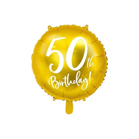 Gold 50th Birthday Balloon Helium Birthday Balloons 50th Etsy Uk
