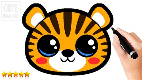 How To Draw A Cartoon Tiger Face Easy Each Side Will Include A