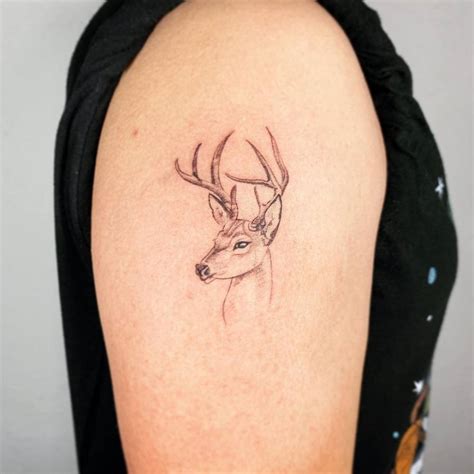 Micro Realistic Deer Head Tattoo