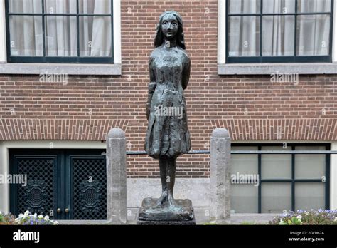 Statue Anne Frank At Amsterdam The Netherlands 16 8 2021 Stock Photo