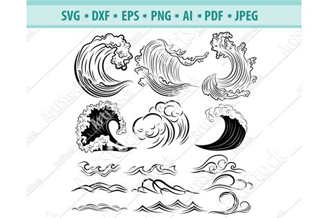 Wave Svg Sea Waves Svg Ocean Waves Svg Sea Dxf Png Eps