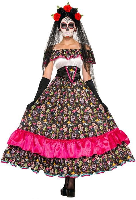 day of the dead sugar skull spanish lady mexican senorita women s costume dress ebay