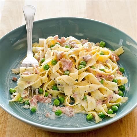 Tagliatelle with Prosciutto and Peas | America's Test Kitchen