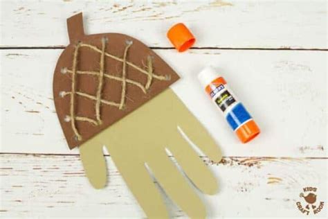 Handprint Acorn Lacing Craft Kids Craft Room