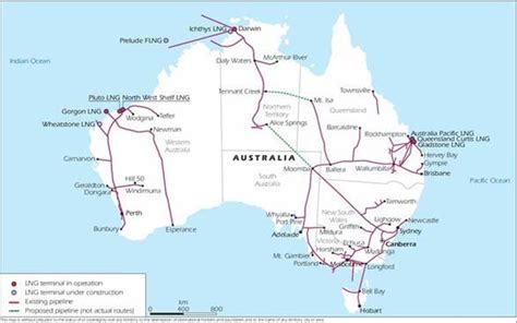 Australian Gas Pipelines And Lng Plants Download Scientific Diagram