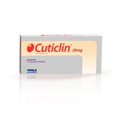 Isotretinoina Cuticlin 20 Mg X 30 Cápsulas Vivax 20 mg x 30 Cápsulas