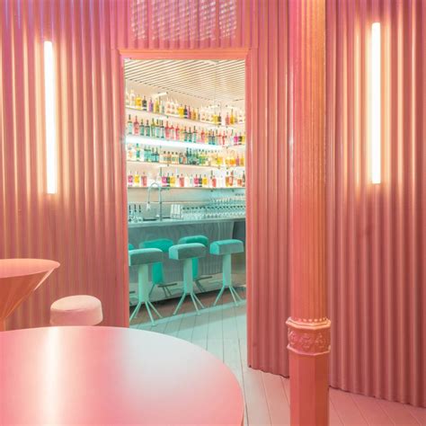 Lucas y Hernández Gil uses extreme colour blocking in Naked and Famous bar architecture and design