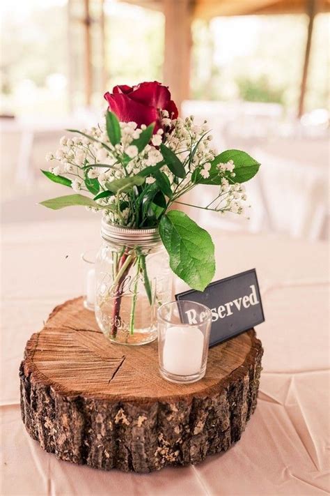 Chic Rustic Wedding Centerpieces Decorations With Tree Stumps 23