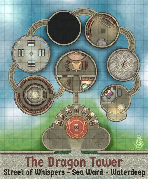 The Dragon Tower Waterdeep Sea Ward Map 33x40 Waterdeepdragonheist