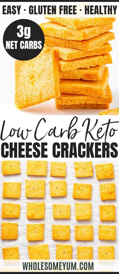 Low Carb Keto Cheese Crackers Recipe Wholesome Yum Cracker Recipes