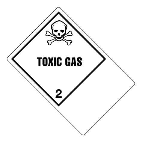 Hazard Class 2 3 Toxic Gas Worded Shipping Name Large Tab Blank