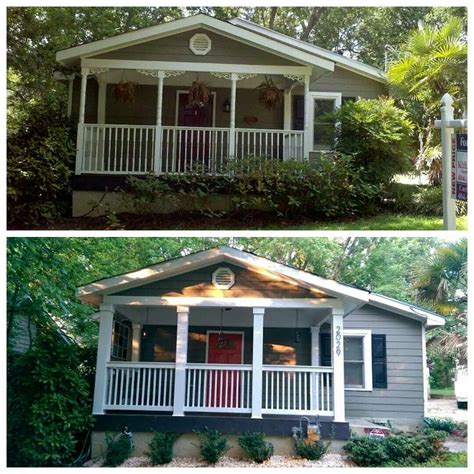 Before And After Front Porch Makeover Mobile And Manufactured Home