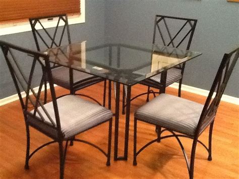 Wrought Iron Dinette Set Glass Top 48 4 Chairs 3 Matching Bar Stools