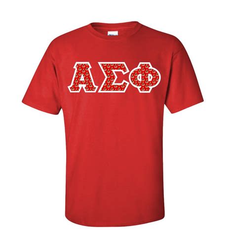 Alpha Sigma Phi Fraternity Crest Shield Twill Letter Tee Sale 2995