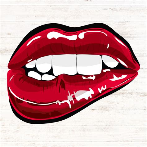 Red Bite Lips Png Image Graphic Red Lips Png Red Lips Pop Art