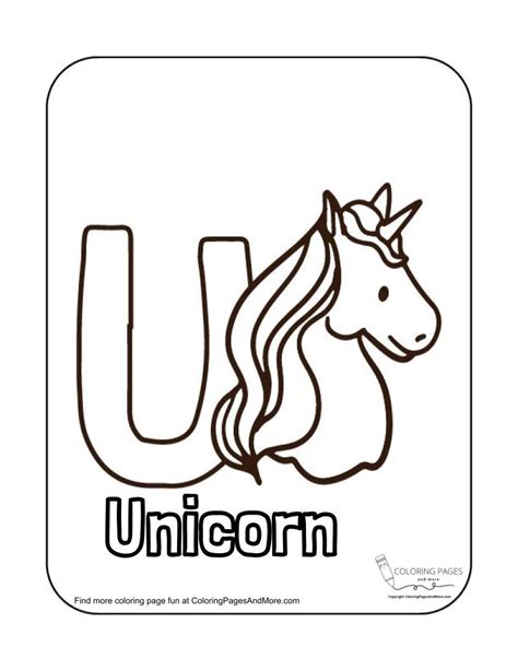 Letter U Unicorn Alphabet Coloring Page Coloring Pages And More
