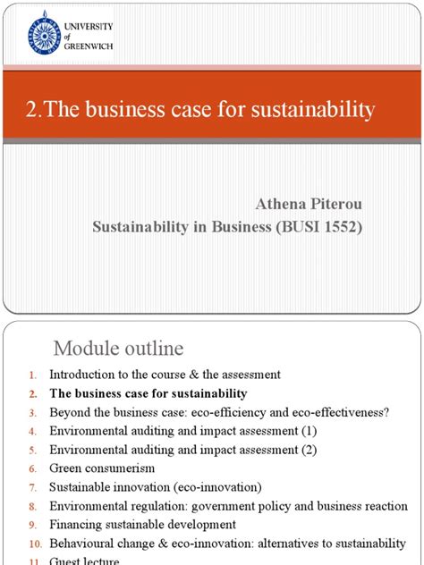 2the Business Case For Sustainability Pdf Sustainability