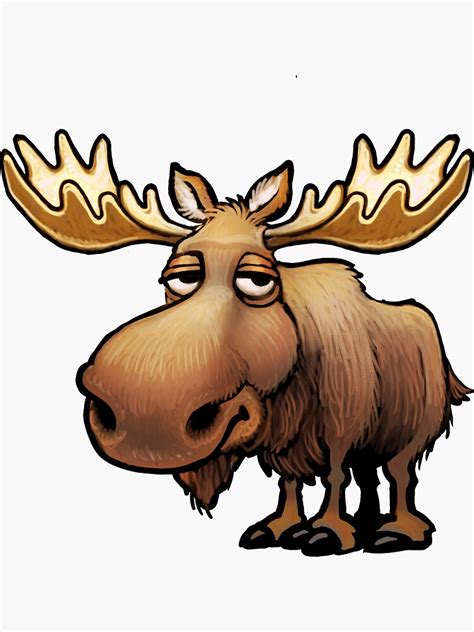 Cute Moose Cartoon Sticker For Sale By Steve Sack Redbubble
