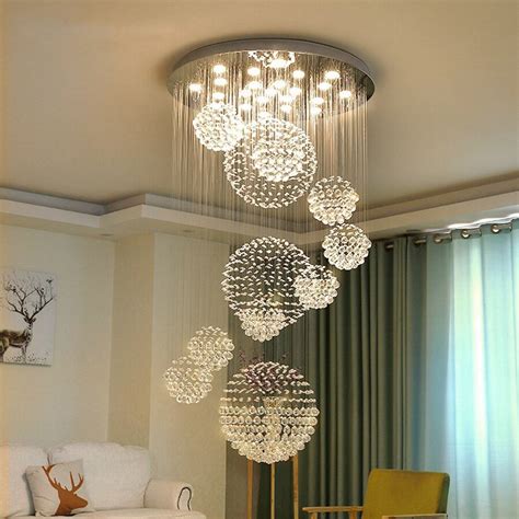 Zen Luna Luxury Crystal High Ceiling Chandelier Zen Leds