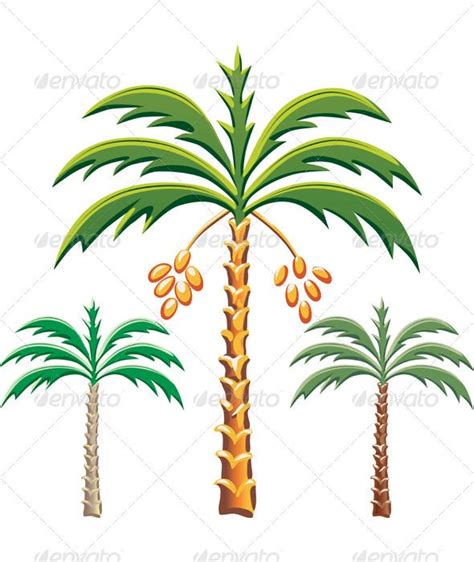 Vector Three Date Palm Trees Palmiers Svg Vector Design Vector Art