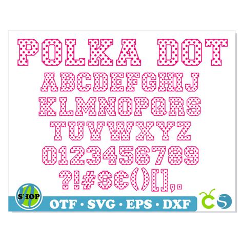 Polka Dot Font Ttf Polka Dot Font Svg Cricut Polka Dot Pat Inspire