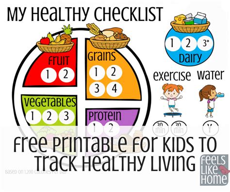 Free Printable For Kids To Track Healthy Eating | Feels Like Home™