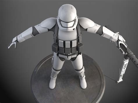 Star Wars First Order Stormtrooper Heavy 3d Model Rigged Max Obj 3ds
