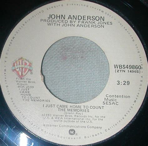 John Anderson I Just Came Home To Count The Memories Vinyl 7 45