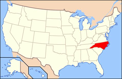 Large Location Map Of North Carolina State North Carolina State Large