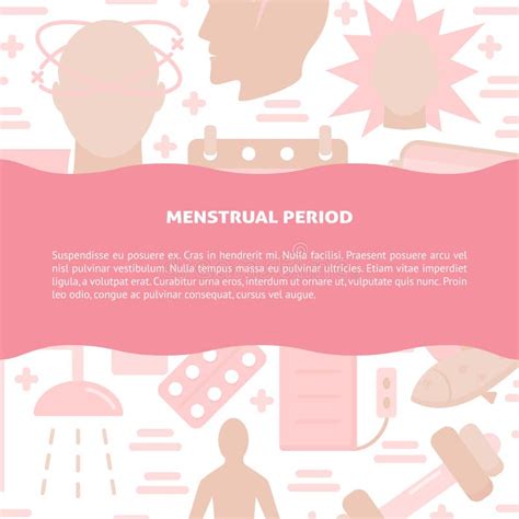 Menstruation Period Round Concept Banner In Flat Style Stock Vector Illustration Of Body