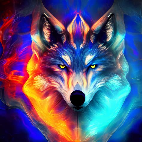 Blue Flame Wolf Fire Psychedelic By Giuseppedirosso On Deviantart